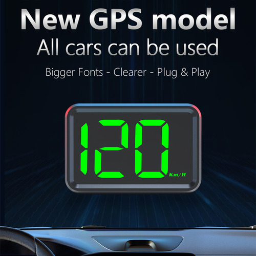 Medidor Digital Hud Gps Kmh Para Coches Y Camiones, Plug & P