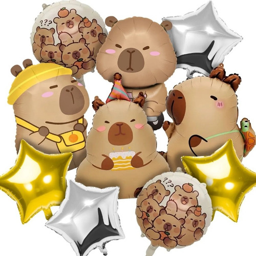 Kit De Globos Para Capibara Decoracion Fiesta Cumpleaños Color 10pcs