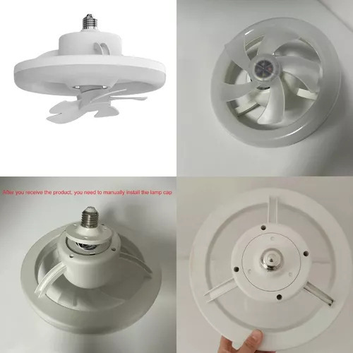 Lámpara De Ventilador De Techo Led Ajustable Pequeña E27 48w