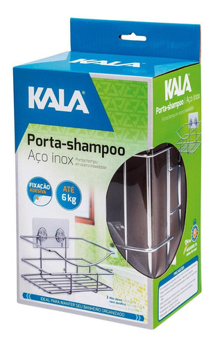 Imagem 3 de 3 de Porta Shampoo Em Aço Inox Com Fixação Adesiva Kala 867772