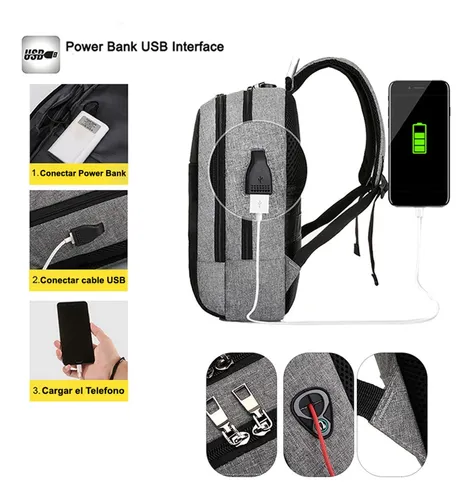 Mochila con cable usb sale