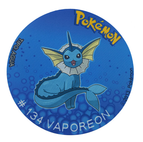 Mousepad De Tazo Pokemon Modelo #134 Vaporeon