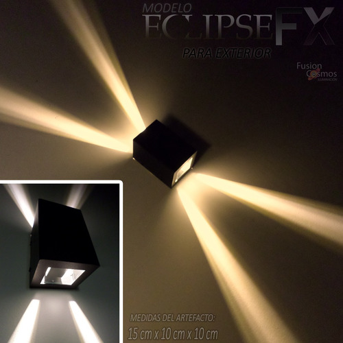 Imagen 3 de 10 de Aplique Difusor Pared Exterior 4 Unidades C/ Led Incluido 6w