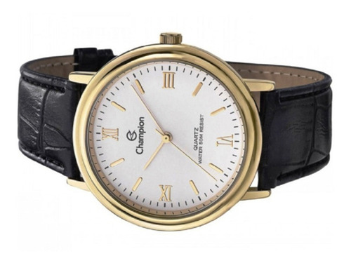 Relogio Masculino Dourado Champion Pulseira Couro Original