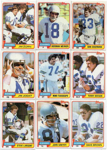 1981 Topps Complete Set Seahawks ( 12 ) 