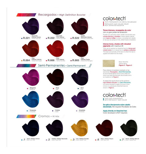 Colortech 3 Tinte Profesional Cabello Tono Elegir Tubo 90g