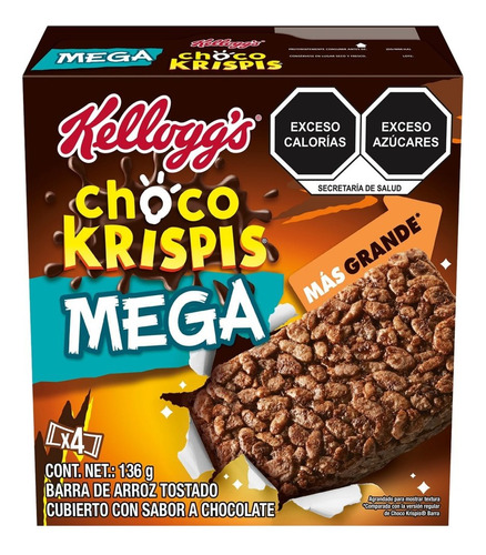 3 Pzs Kelloggs Barras De Cereal Arroz Chocolate Mega Choco K