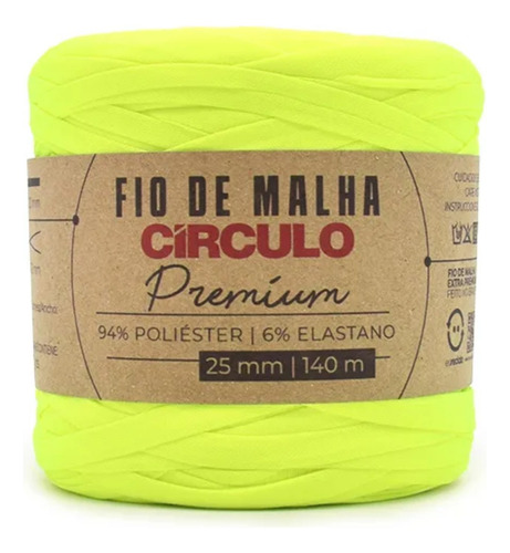 Fio De Malha Círculo Premium - Ideal Artesanato E Crochê Cor 780 - AMARELO NEON