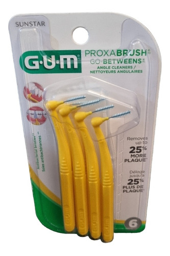 2 Gum Proxabrush Go Betweens Angular Con 6 Piezas Sunstar Cu