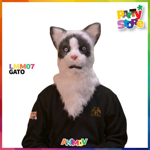 Imagen 2 de 6 de Mascara Careta Gato Movil Animov Cotillon Disfraz