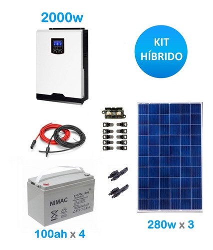 Kit Solar Fotovoltaico 2000w Híbrido Medio