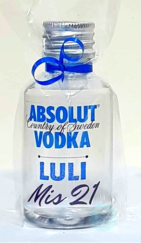 30 Souvenirs Mini Temática Absolut Personalizados (low Cost)