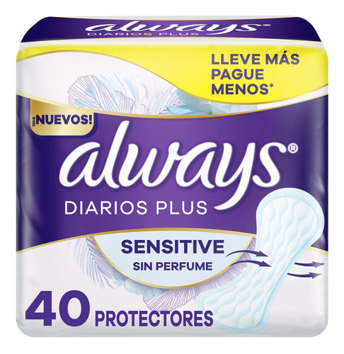 Protectores Diarios Always Plus Sensitive Sin Perf Always