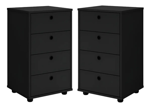 Mesa de cabeceira RP online Criado-mudo Criado-mudo criado mudo - 67.3cm x 35cm x 39.5cm - preto ultravioleta x 2