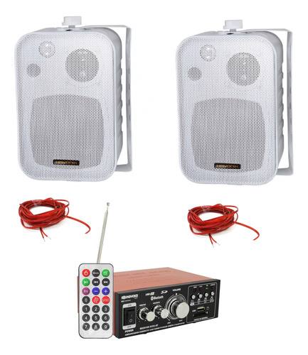 Kit Som Ambiente 60w Receiver Bluetooth + 2 Caixa Soundvoice