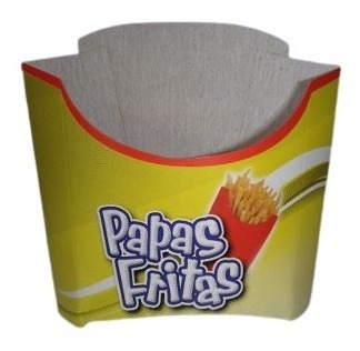 Porta Papas Fritas Pegadas Amarillas (50 Unidades)