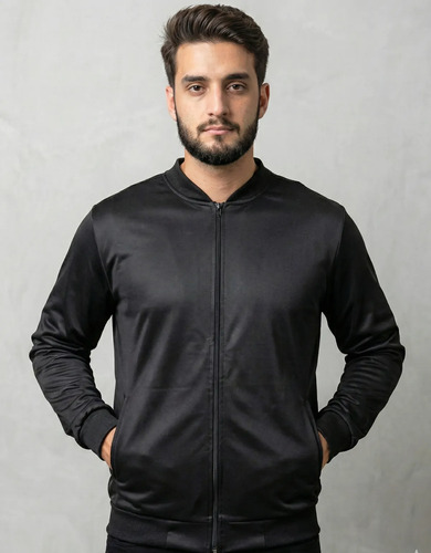 Jaqueta Masculina Bomber Chimpa Com Zíper E Bolsos