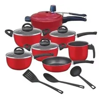Comprar Conjunto Panelas Vermelhas Teflon 10 Pçs Panela De Pressão