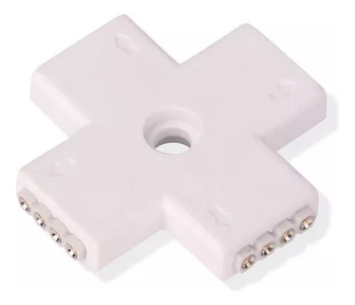 Conector Cruz 4 Pinos Para Fita Led 10 Mm Rgb 5 Unidades
