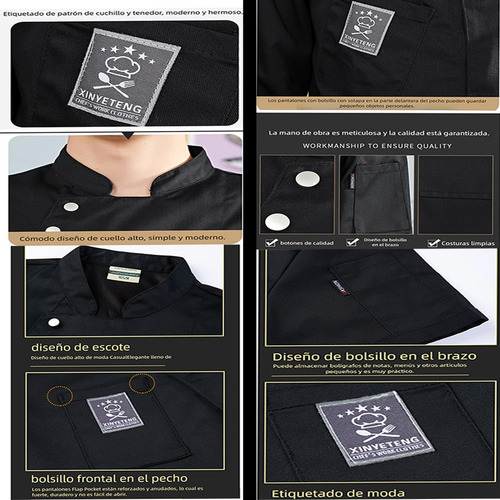 Chef Filipino Uniforme Transpirable Y Resistente+mandil