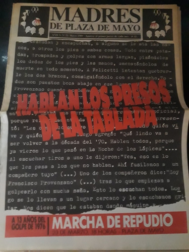 Revista Madres De Plaza De Mayo. Nro 51, Marzo 1989. V.luro 