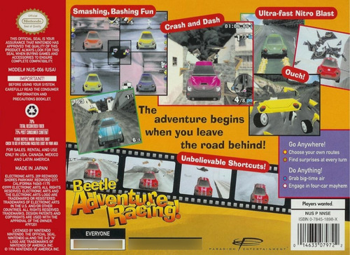 Beetle Adventure Racing! - Electronic Arrs - Nintendo 64 (Usado)