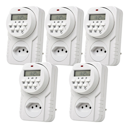 5pcs Timer Temporizador Digital 220v Ate 08 Programações Dia