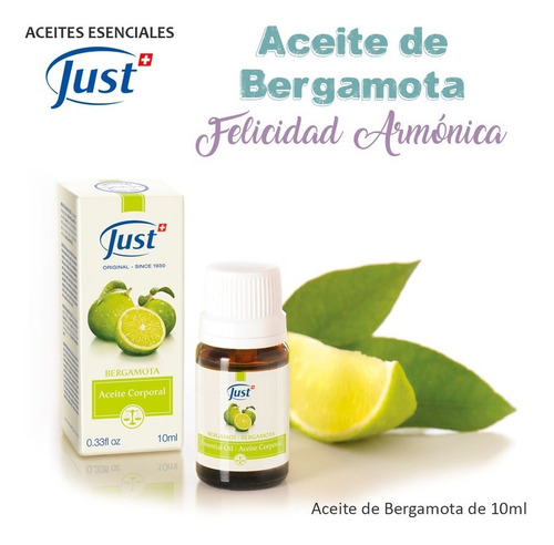 Imagen 2 de 7 de Aceite Esencial De Bergamota Swiss Just Original Y Sellado