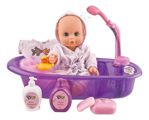 Pequeño Bebé 13 Pulgadas Conjunto De Baño De La Muñeca Para 