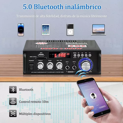 Amplificador Estéreo Inalámbrico Bluetooth, Receptor de Sonido de 2 Canales  de Sunnimix