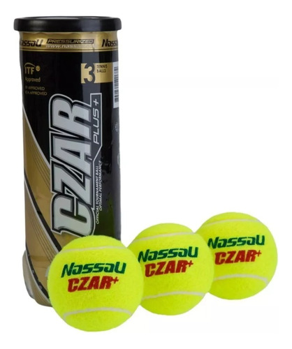 Pelota Tenis Padel Nassau Czar Plus Profesional Itf Tubo X3