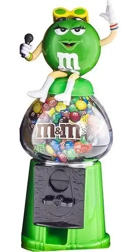 M&ms Dispenser Porta Chocolate Cofre Doces Baleiro Verde G