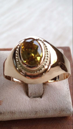 Anillo Sello Piedra 18k