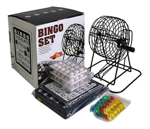 Bingo Set De Metal Neo Con Bollillero + Cartillas 