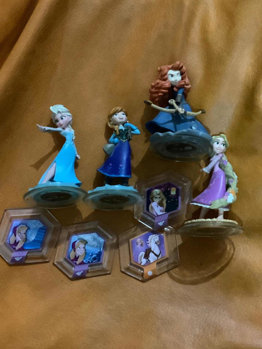 Lote 8 Figuras Disney Infinity Merida Rapunzel Frozen