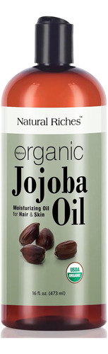 Aceite De Jojoba Orgánica De Riquezas Naturales, Puro (16 Oz