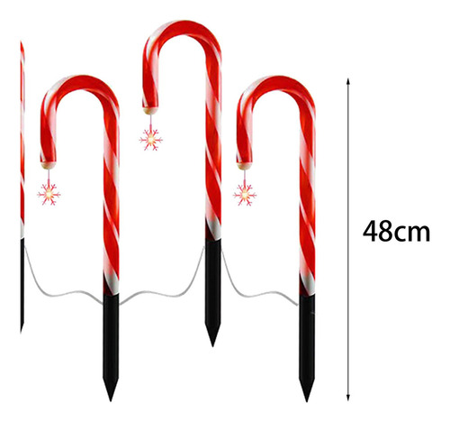 Luces Solares Navideñas De Bastón De Caramelo, Estilo G