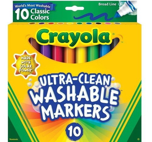 Kit 10 Crayola Canetinha Lavável Infantil Crianças Pequenas