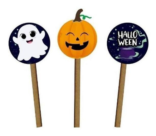 Pick Decorativo Festa Halloween 3 Und Mdf Plaquinha Enfeite