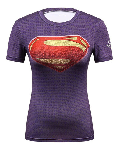 Superman - Super Girl Playera Kawaii Gym Licra Corta 01