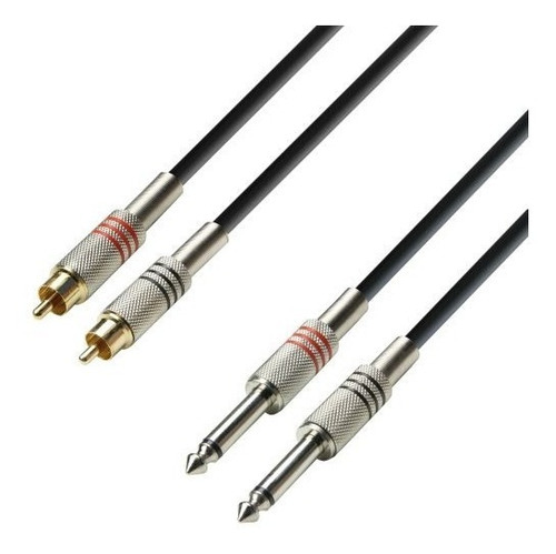 Cable 2 Rca Macho A 2 Plug De 6mm Adam Hall K3tpc0300 Xpro