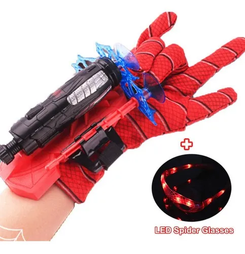 Guante Spider Man Con Dardos Y Gafas De Cosplay Led 2 Piezas Guante Spider Man Con Dardos Y Gafas De Cosplay Led 2 Piezas