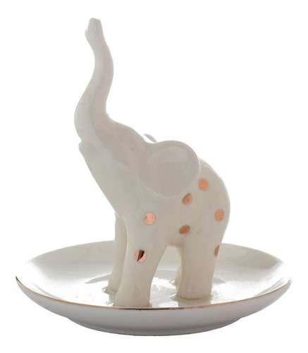 Joyero Decorativo Elefante Plato Blanco