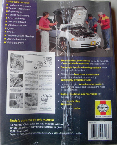 Manual Taller Honda Civic Accord Crv Odyssey Pilot Del Sol