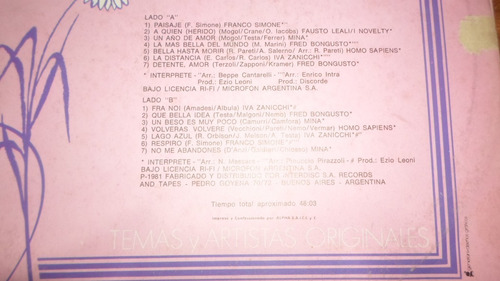 Franco Simone Fausto Leali Mina Homo Sapiens * Vinilo (Usado)