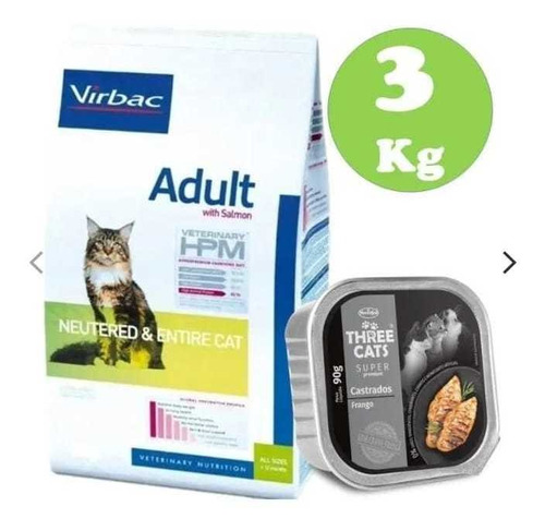 Virbac Hpm Gato Adulto Y Castrado Salmón 3kg + Obsequio