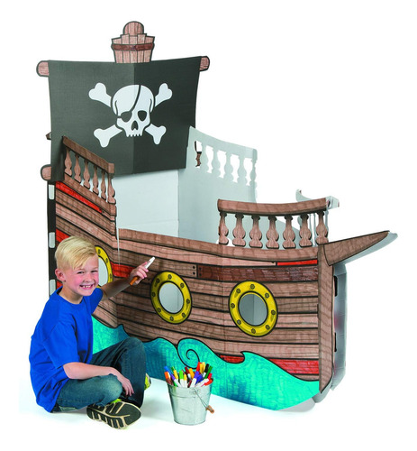 Casa De Juegos Cartón Fun Express Play Color De Barco Pirata