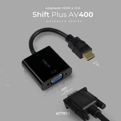 Adaptador Hdmi A Vga Shift Plus Av400 / Para Video 