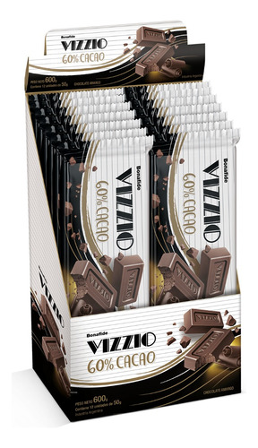 Chocolate Vizzio Cacao X 50gr - Caja X 12 Un