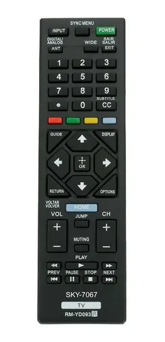 comprar Controle Remoto Compativel Tv Lcd Sony Bravia Rm-yd093 Yd104